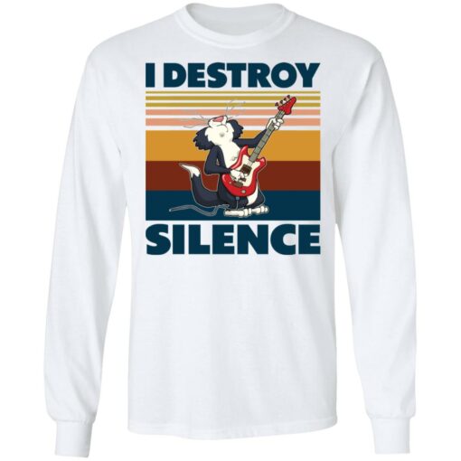 Guitar Cat I destroy silence shirt $19.95