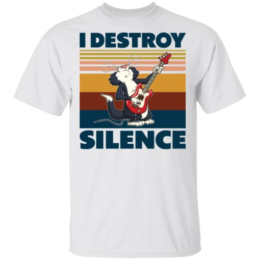 Guitar Cat I destroy silence shirt $19.95