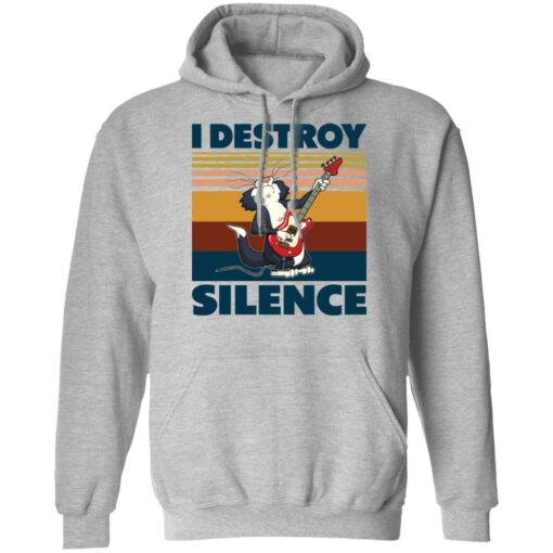 Guitar Cat I destroy silence shirt $19.95