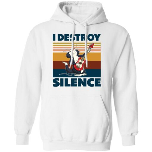 Guitar Cat I destroy silence shirt $19.95