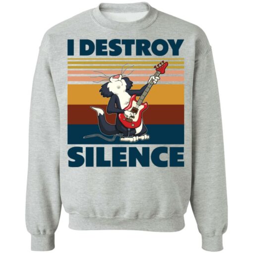 Guitar Cat I destroy silence shirt $19.95