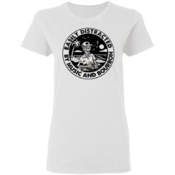 Skeleton Easily distracted by music and bourbon shirt $19.95