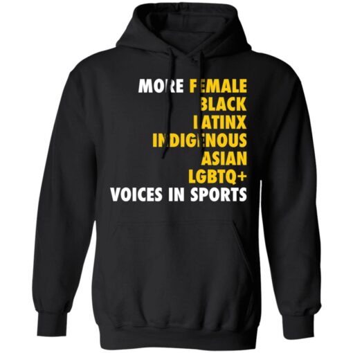 More female black Latinx indigenous Asian LGBTQ+ voices in sports shirt $19.95