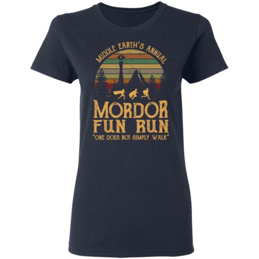 Middle earth's annual Mordor fun run one does simple walk shirt $19.95