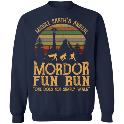 Middle earth's annual Mordor fun run one does simple walk shirt $19.95