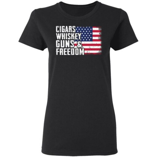 Cigars whiskey guns and freedom shirt $19.95