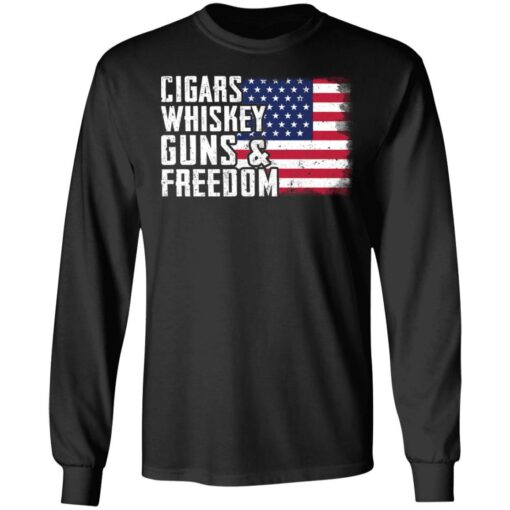 Cigars whiskey guns and freedom shirt $19.95