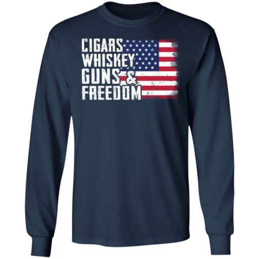 Cigars whiskey guns and freedom shirt $19.95