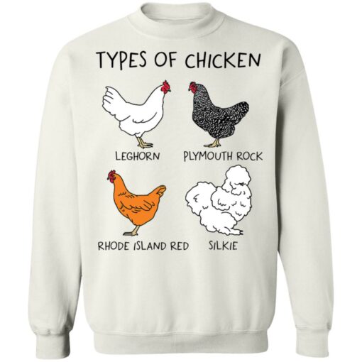 Types of chicken Leghorn Plymouth rock Rhode island red Silkie shirt $19.95
