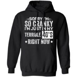 Sorry i'm so cranky i'm just in my terrible 40's right now shirt $19.95