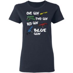 One gun two gun red gun blue gun shirt $19.95