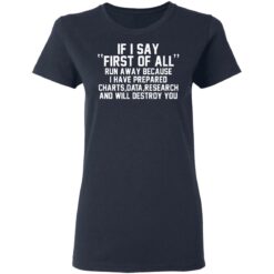 If I say first of all run away because I have prepared charts shirt $19.95