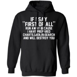 If I say first of all run away because I have prepared charts shirt $19.95