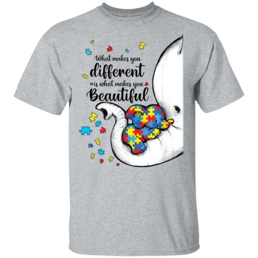 What makes you different elephant mom autism child awareness shirt $19.95