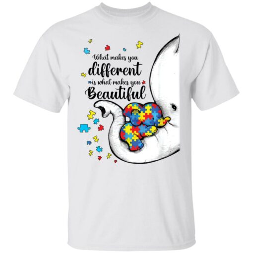 What makes you different elephant mom autism child awareness shirt $19.95