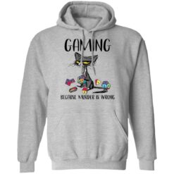 Cat gaming because murder is wrong shirt $19.95
