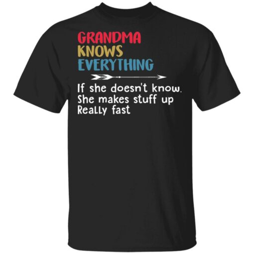 Grandma knows everything if she doesn’t know she makes stuff up really fast shirt $19.95