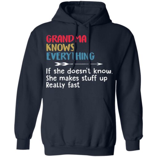 Grandma knows everything if she doesn’t know she makes stuff up really fast shirt $19.95