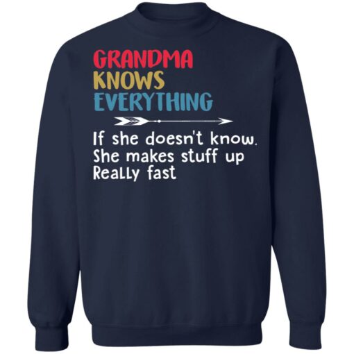 Grandma knows everything if she doesn’t know she makes stuff up really fast shirt $19.95