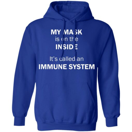 My mask is on the inside it's called an immune system shirt $19.95