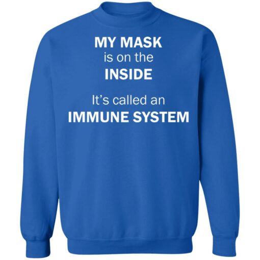 My mask is on the inside it's called an immune system shirt $19.95