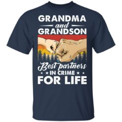 Bump hand grandma and grandson best partners in crime for life shirt $19.95