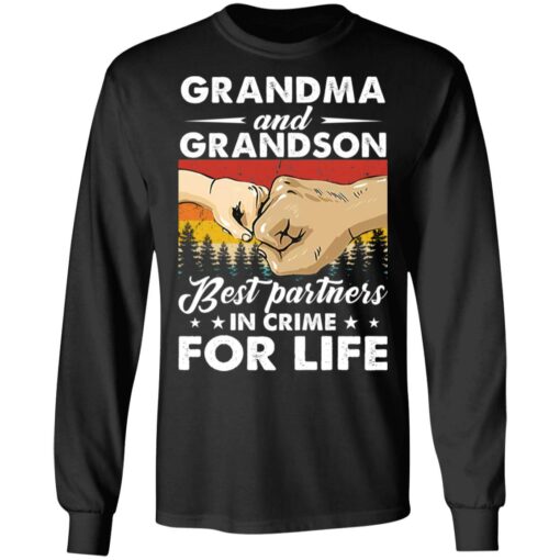 Bump hand grandma and grandson best partners in crime for life shirt $19.95