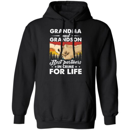 Bump hand grandma and grandson best partners in crime for life shirt $19.95