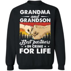 Bump hand grandma and grandson best partners in crime for life shirt $19.95