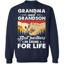 Bump hand grandma and grandson best partners in crime for life shirt $19.95