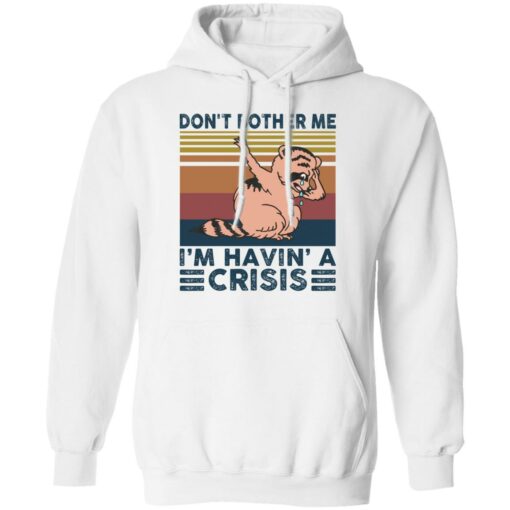 Raccoon don’t bother me i’m havin’ a crisis shirt $19.95