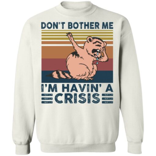 Raccoon don’t bother me i’m havin’ a crisis shirt $19.95