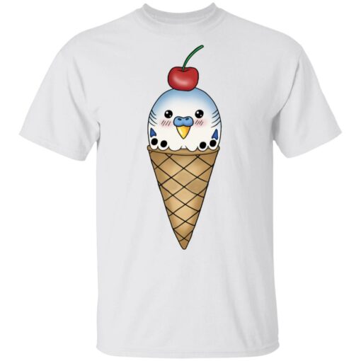 Budgie in ice cream cone shirt $19.95