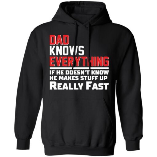 Dad knows everything if he doesn’t know he makes stuff up really fast shirt $19.95