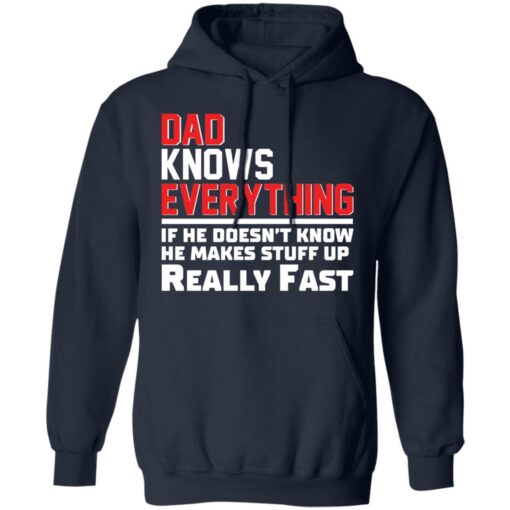 Dad knows everything if he doesn’t know he makes stuff up really fast shirt $19.95