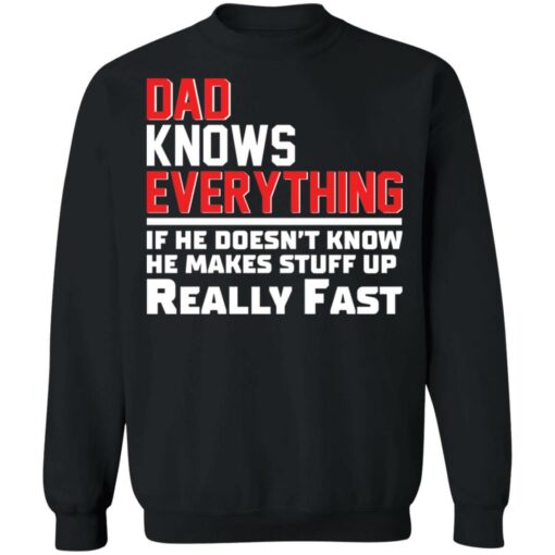 Dad knows everything if he doesn’t know he makes stuff up really fast shirt $19.95