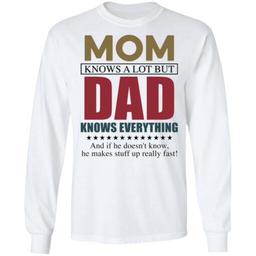 Mom knows a lot but dad knows everything shirt $19.95