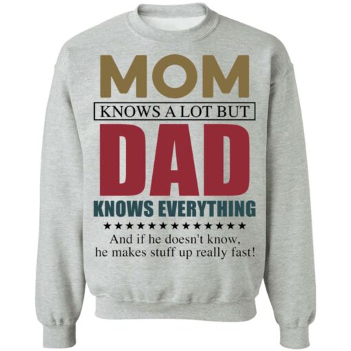 Mom knows a lot but dad knows everything shirt $19.95