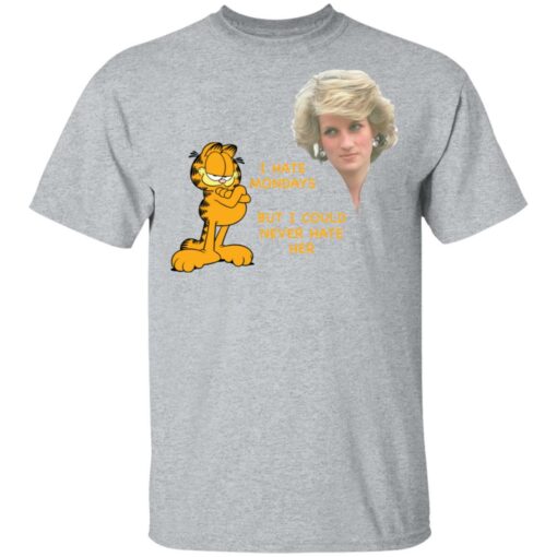 Diana and Garfield i hate mondays but i could never hate her shirt $19.95 redirect05192021040545 1