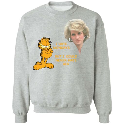 Diana and Garfield i hate mondays but i could never hate her shirt $19.95 redirect05192021040545 8