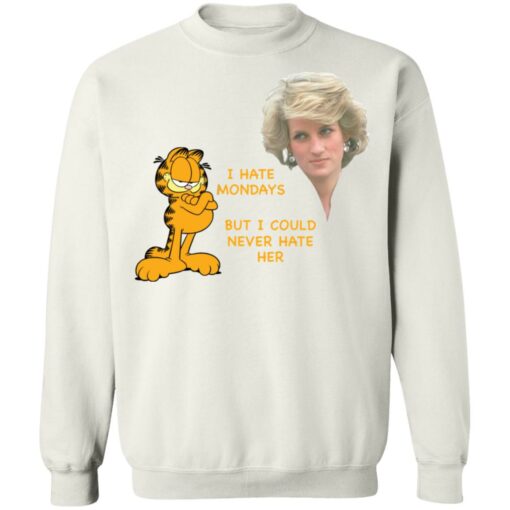 Diana and Garfield i hate mondays but i could never hate her shirt $19.95 redirect05192021040545 9