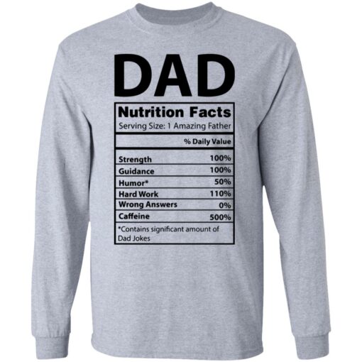 Dad Nutrition facts serving size 1 amazing father shirt $19.95 redirect05212021230537 4