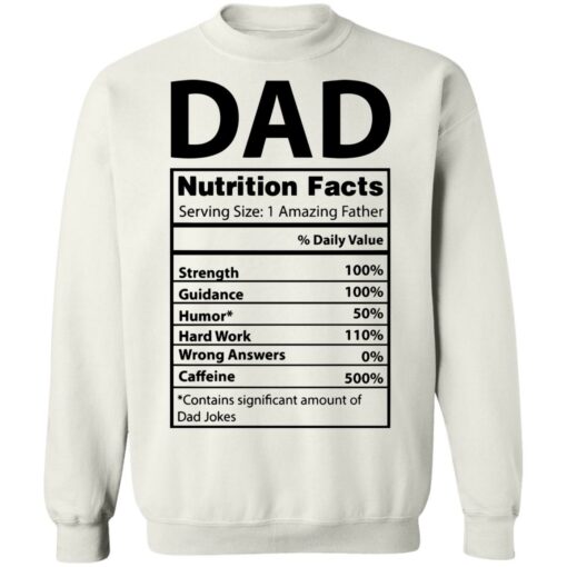 Dad Nutrition facts serving size 1 amazing father shirt $19.95 redirect05212021230537 9
