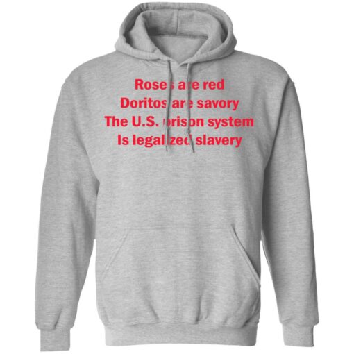 Roses are red Doritos are savory The U.S. prison system Is legalized slavery shirt $19.95 redirect05232021220551 6