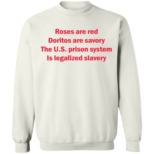 Roses are red Doritos are savory The U.S. prison system Is legalized slavery shirt $19.95 redirect05232021220551 9