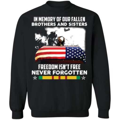 In memory of our fallen brothers and sisters freedom isn’t free never forgotten shirt $19.95 redirect05272021050556 1