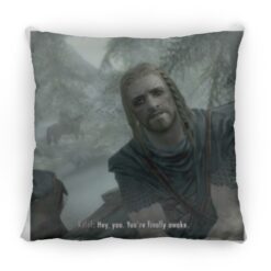 Hey You Youre Finally Awake Skyrim square pillow $26.95 redirect05272021110514 1