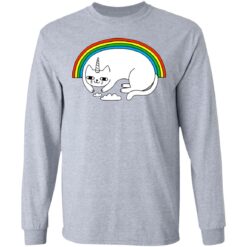 Pride LGBT cat rainbow shirt $19.95