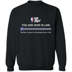 Top shot you are now in line number of users in line shirt $19.95