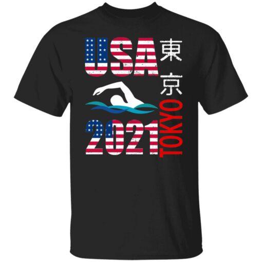 Tokyo 2021 swimming American US flag shirt $19.95 redirect06222021040646